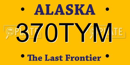 370TYM Alaska License Plate