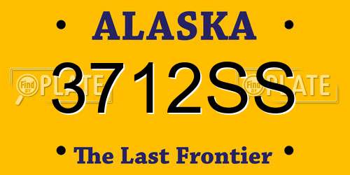 3712SS Alaska License Plate