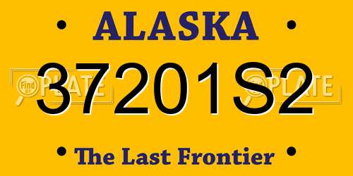 37201S2 Alaska License Plate