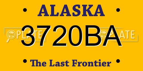 3720BA Alaska License Plate