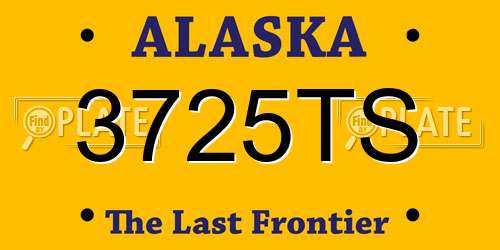 3725TS Alaska License Plate