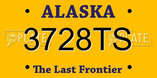 3728TS Alaska License Plate