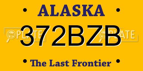 372BZB Alaska License Plate
