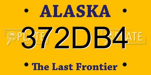 372DB4 Alaska License Plate