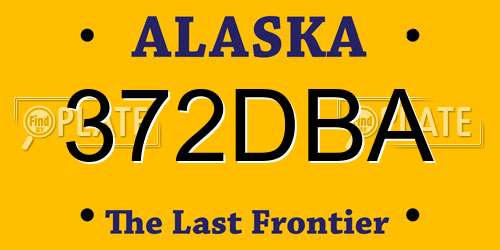 372DBA Alaska License Plate