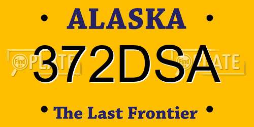 372DSA Alaska License Plate
