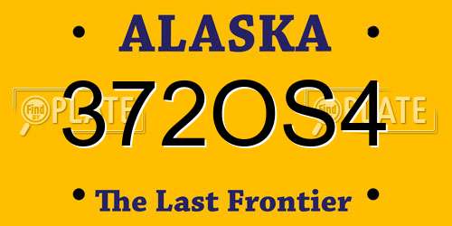 372OS4 Alaska License Plate