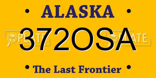 372OSA Alaska License Plate