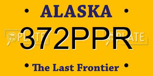372PPR Alaska License Plate