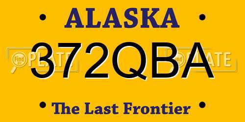 372QBA Alaska License Plate