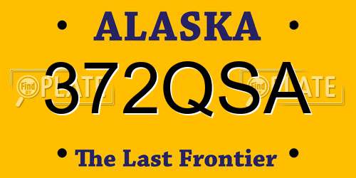 372QSA Alaska License Plate