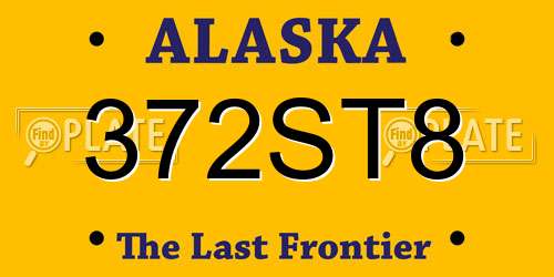 372ST8 Alaska License Plate