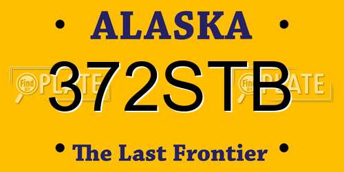 372STB Alaska License Plate