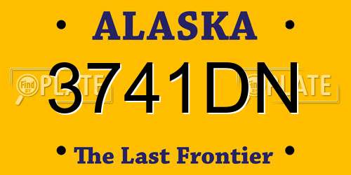 3741DN Alaska License Plate