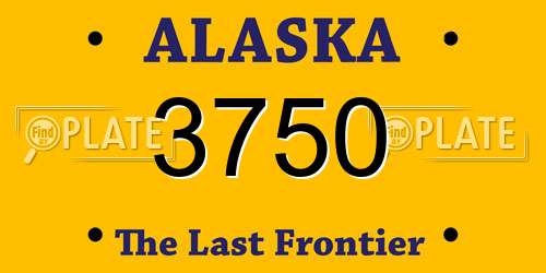 3750 Alaska License Plate