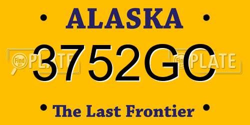 3752GC Alaska License Plate