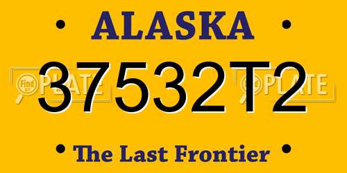 37532T2 Alaska License Plate