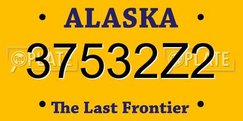 37532Z2 Alaska License Plate