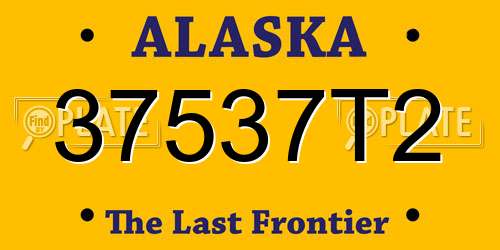 37537T2 Alaska License Plate