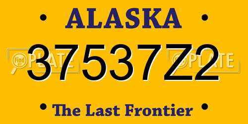 37537Z2 Alaska License Plate