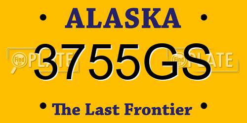 3755GS Alaska License Plate