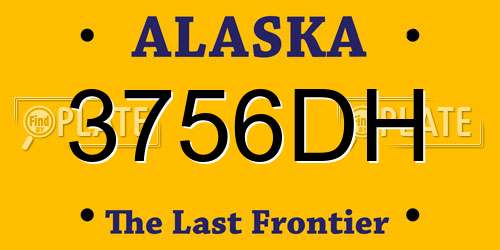 3756DH Alaska License Plate