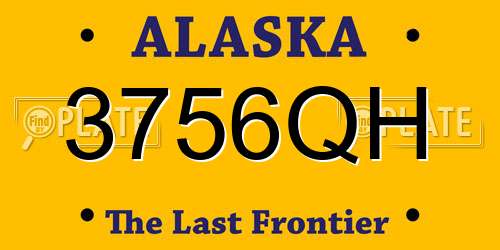 3756QH Alaska License Plate