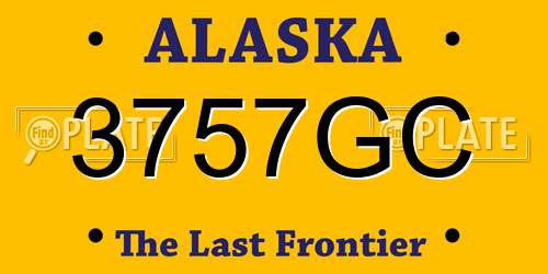 3757GC Alaska License Plate