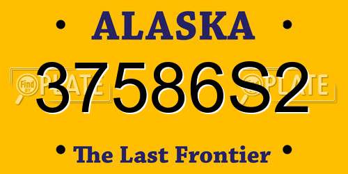 37586S2 Alaska License Plate