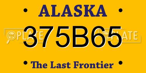 375B65 Alaska License Plate