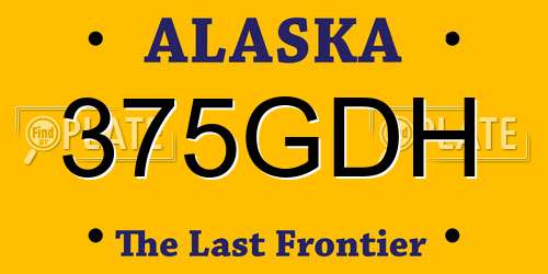 375GDH Alaska License Plate