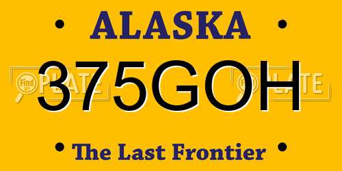 375GOH Alaska License Plate