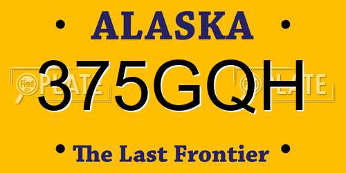 375GQH Alaska License Plate