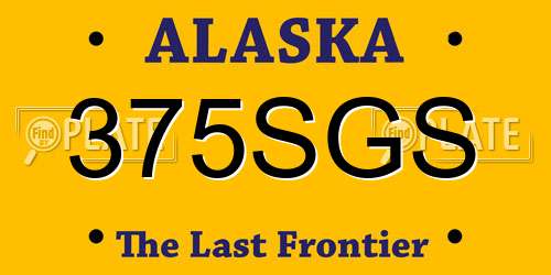 375SGS Alaska License Plate