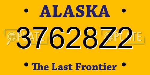 37628Z2 Alaska License Plate