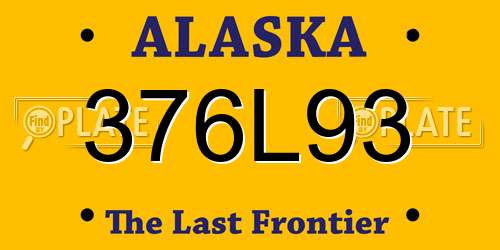 376L93 Alaska License Plate