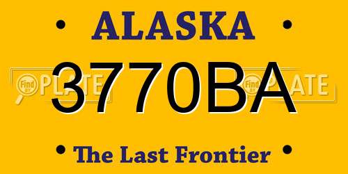 3770BA Alaska License Plate