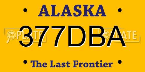 377DBA Alaska License Plate