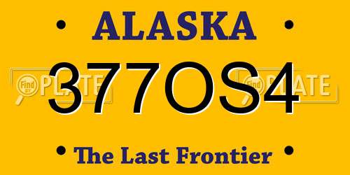 377OS4 Alaska License Plate