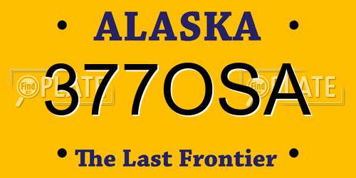 377OSA Alaska License Plate