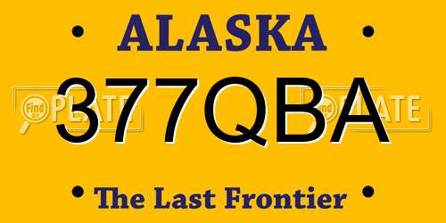 377QBA Alaska License Plate