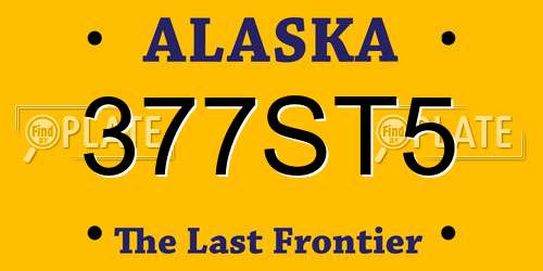 377ST5 Alaska License Plate