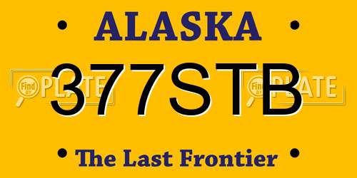 377STB Alaska License Plate