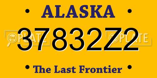 37832Z2 Alaska License Plate