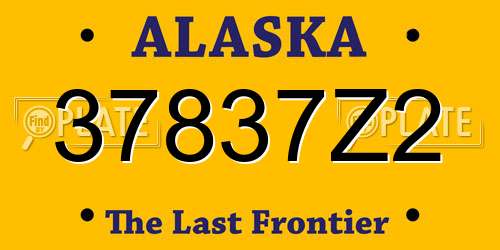 37837Z2 Alaska License Plate