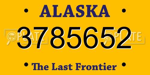 3785652 Alaska License Plate