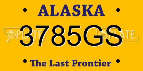 3785GS Alaska License Plate