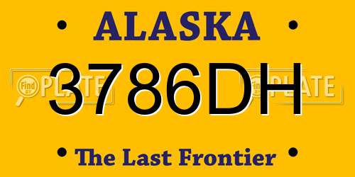 3786DH Alaska License Plate