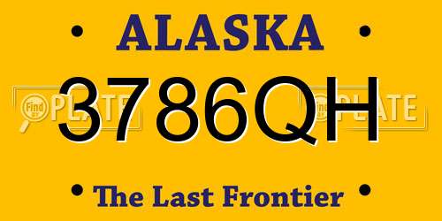 3786QH Alaska License Plate