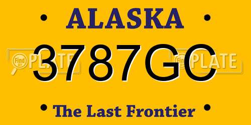 3787GC Alaska License Plate